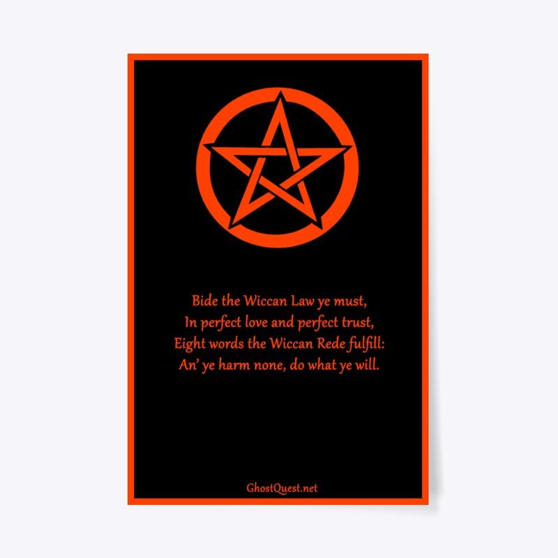 Wiccan Rede Poster (Black & Orange)