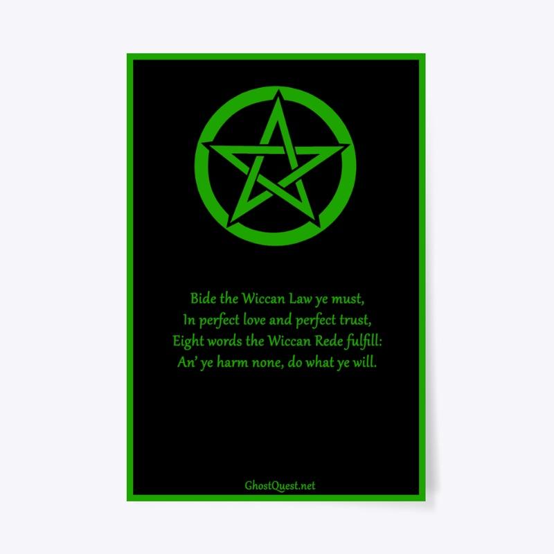 Wiccan Rede Poster (Black & Green)