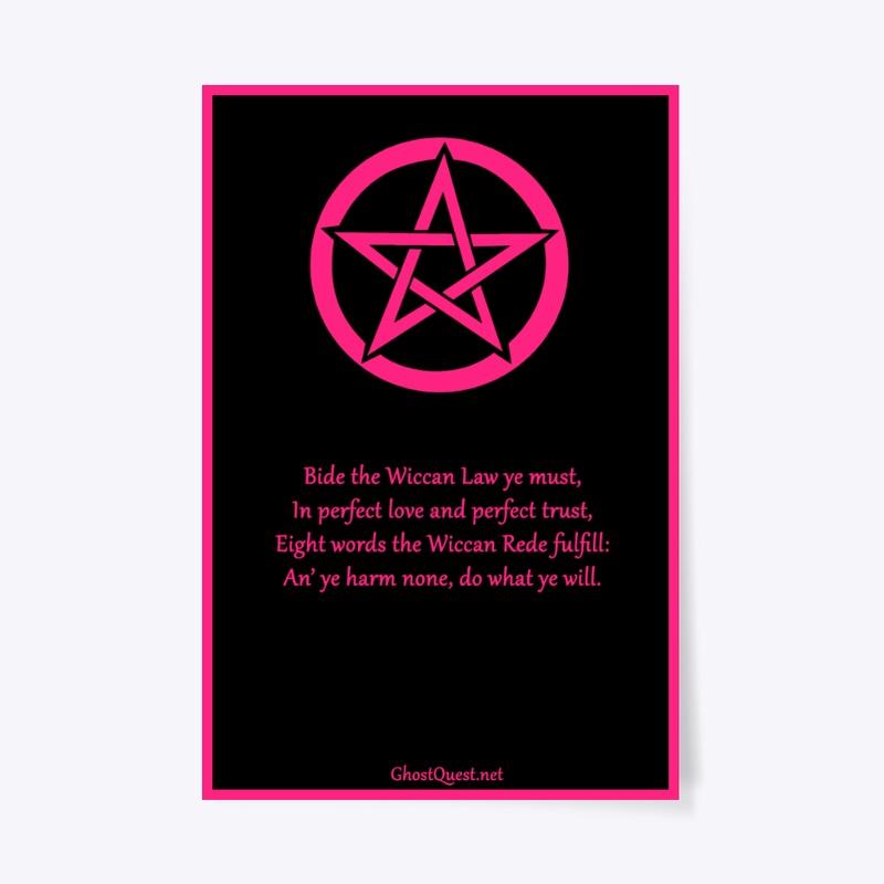 Wiccan Rede Poster (Black & Pink)